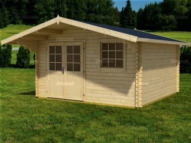 3.8-4.1m wide Apex 45mm Log Cabin 68