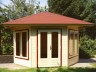 Hexagonal 45mm Summerhouse Log Cabin 395